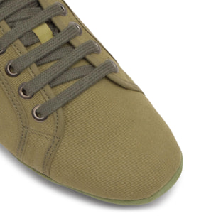 Sneaker Lexi plana en algodón con talonera de yute y cierre de cordones