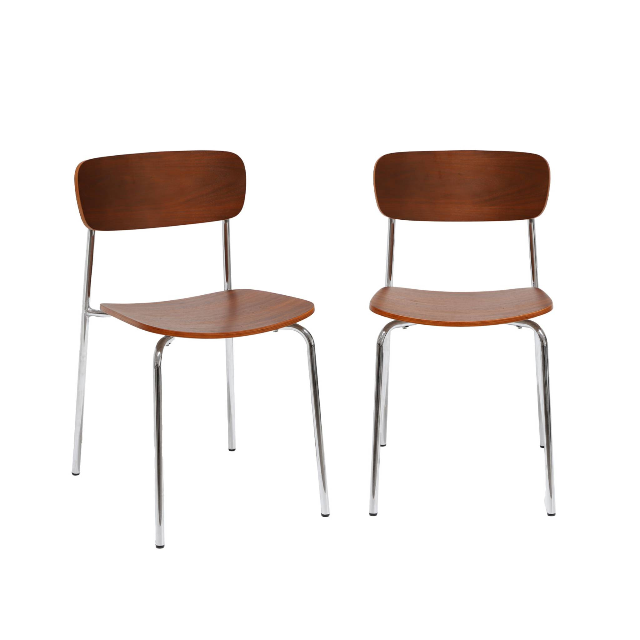 Chaise vintage métal et contreplaqué (lot de 2) TOBY
