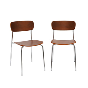 Chaise vintage métal et contreplaqué (lot de 2) TOBY