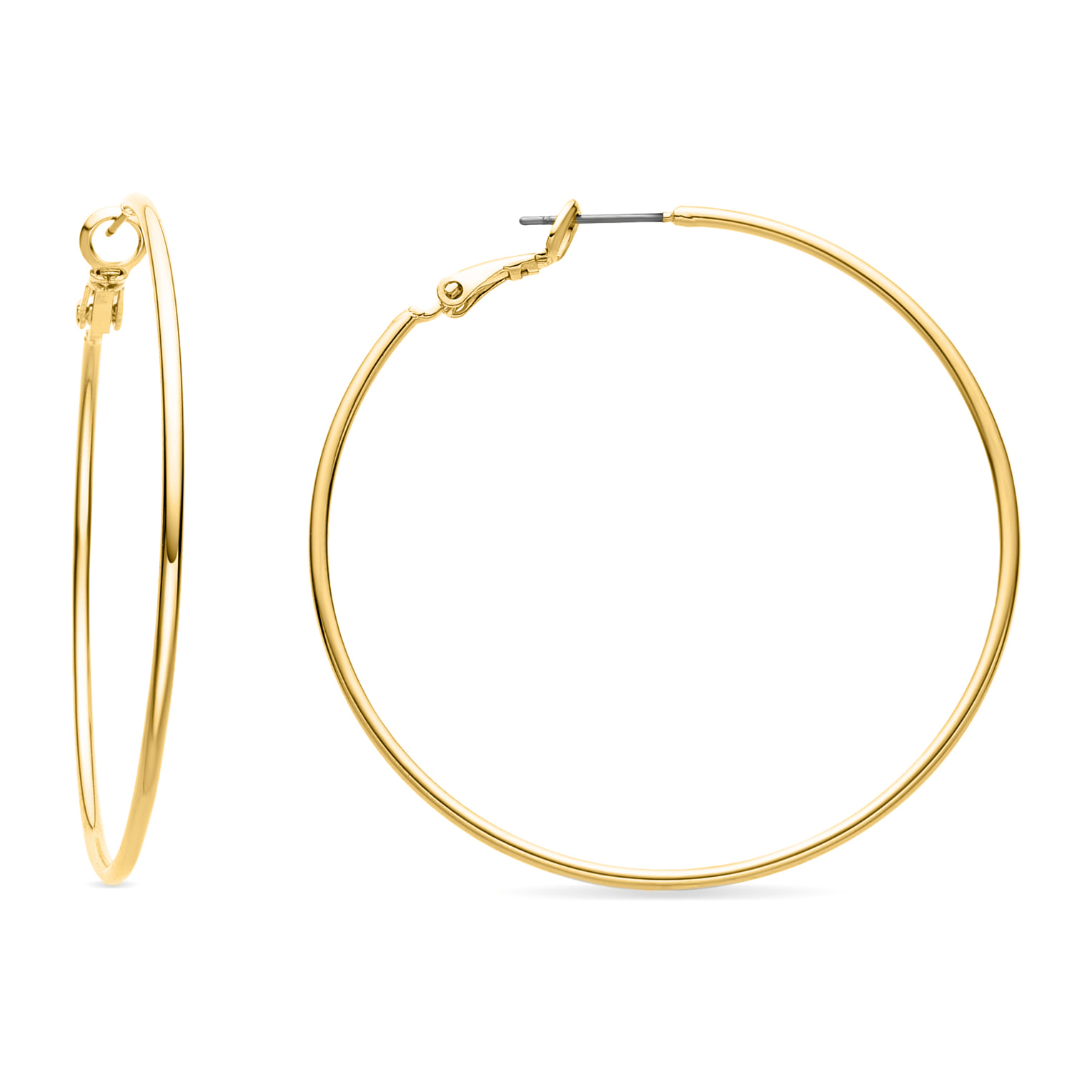 Pendientes de 50mm de diámetro acabado oro amarillo de 18k