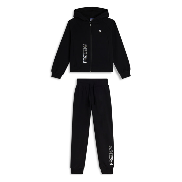 Tuta Bambina full zip con cappuccio e loghi FREDDY