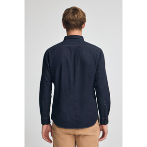 Camicia jeans blu indaco slim fit con logo Polo Club