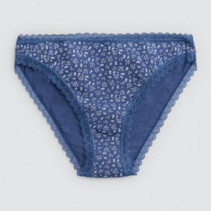 Confezione da 2 mini slip stampati nei toni del blu