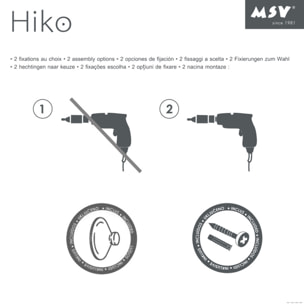 Etagère de douche 2 niveaux à  ventouses HIKO Bambou & Acier Noir MSV