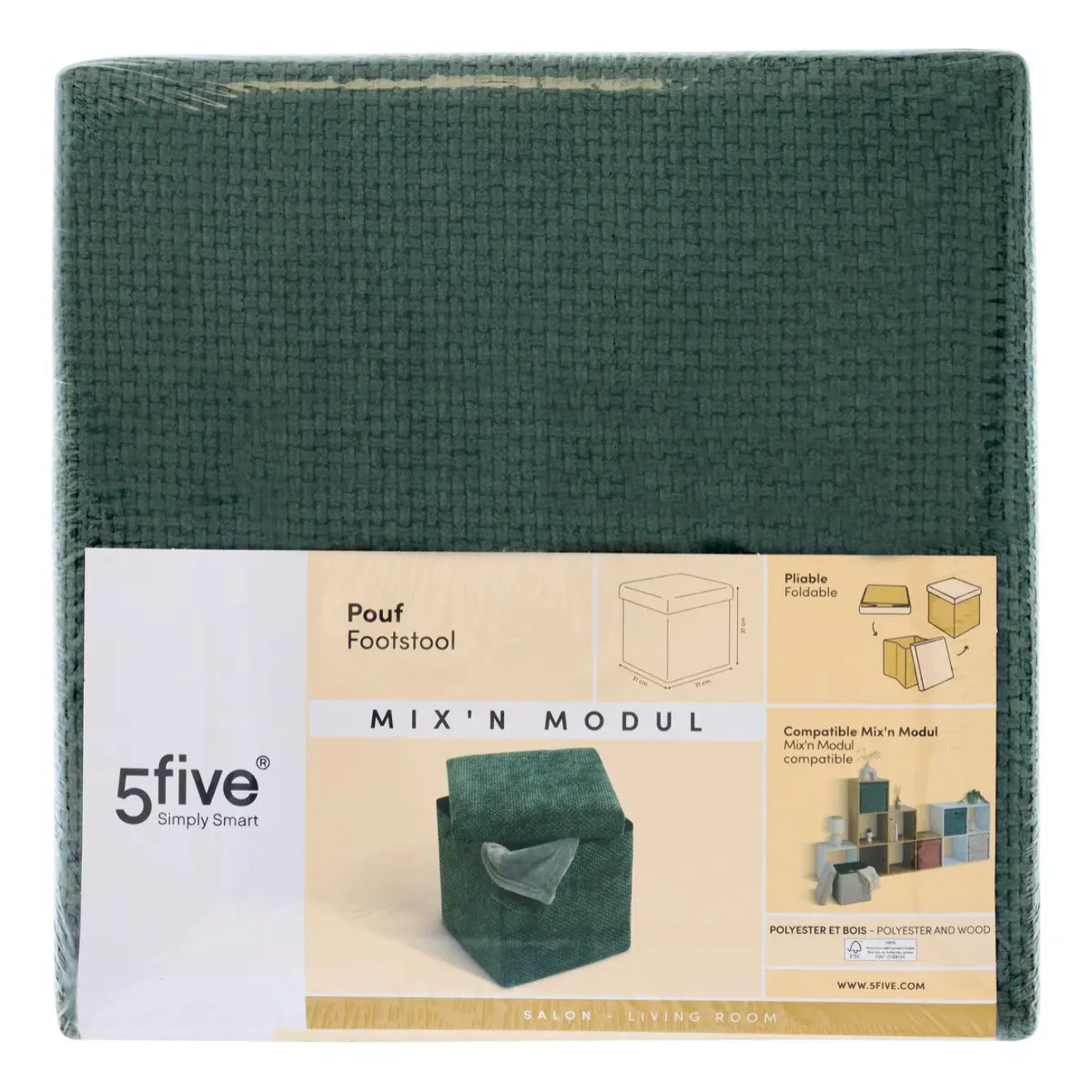 Pouf Mix'n Modul 31x31cm vert foncé