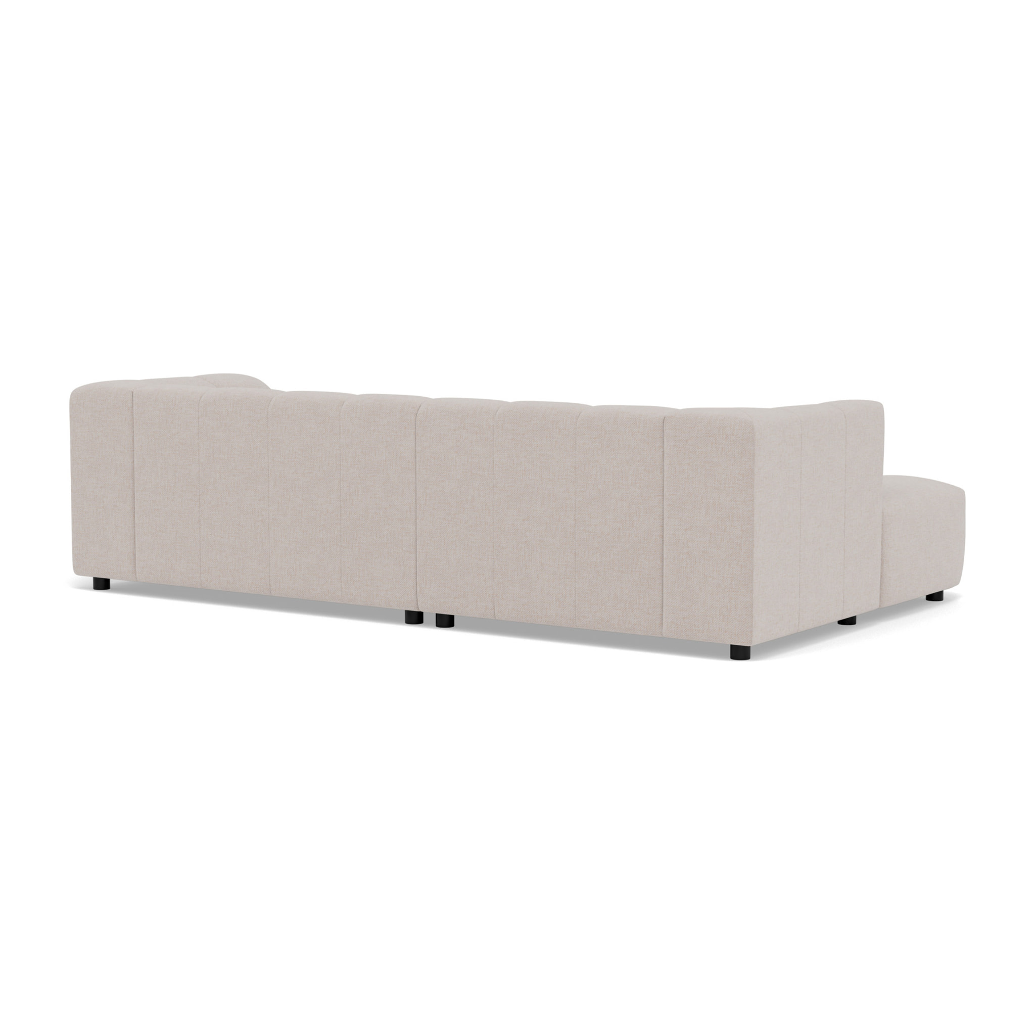 Curtis - canapé d'angle gauche 4 places avec accoudoir en tissu texturé - Beige