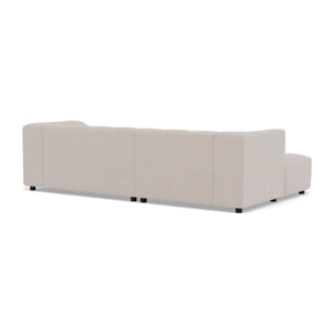 Curtis - canapé d'angle gauche 4 places avec accoudoir en tissu texturé - Beige