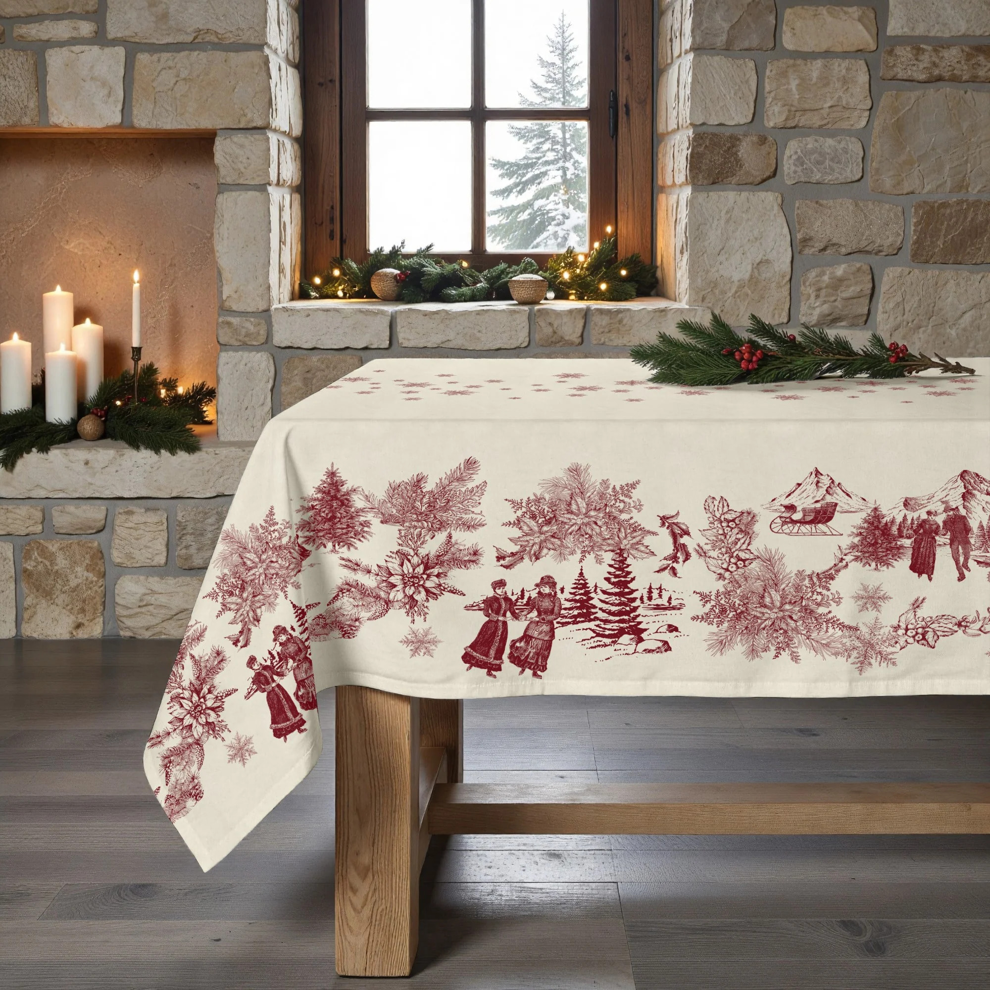 Nappe anti-taches Christmas toile vp-101