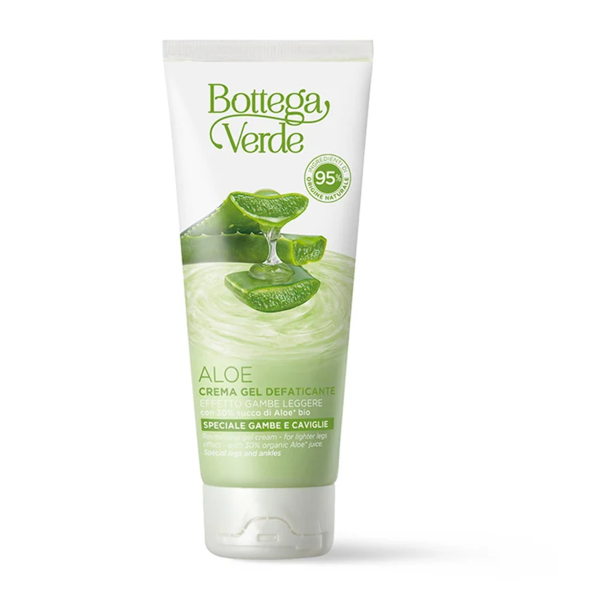 Aloe - Crema gel defaticante - effetto gambe leggere - con 30% succo di Aloe* bio - speciale gambe e caviglie