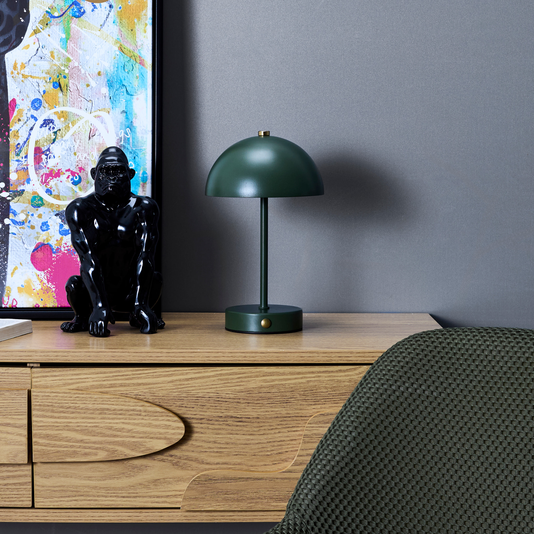 Lampe De Table Lucia Metal Vert H26cm