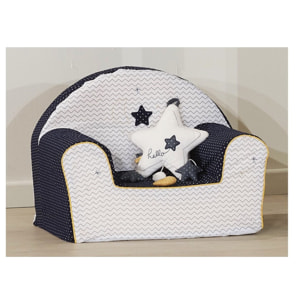 Fauteuil club 42x51cm en coton blanc