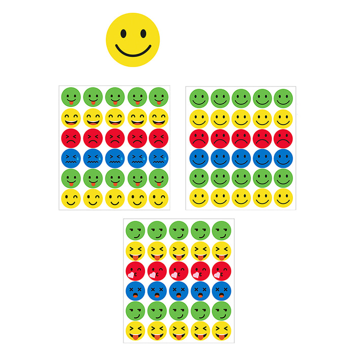 PACK 24 UNIDADES ETIQUETAS ADHESIVAS PERSONALIZABLES DECORADAS DISEÑO CARAS (SET 2 UDS)