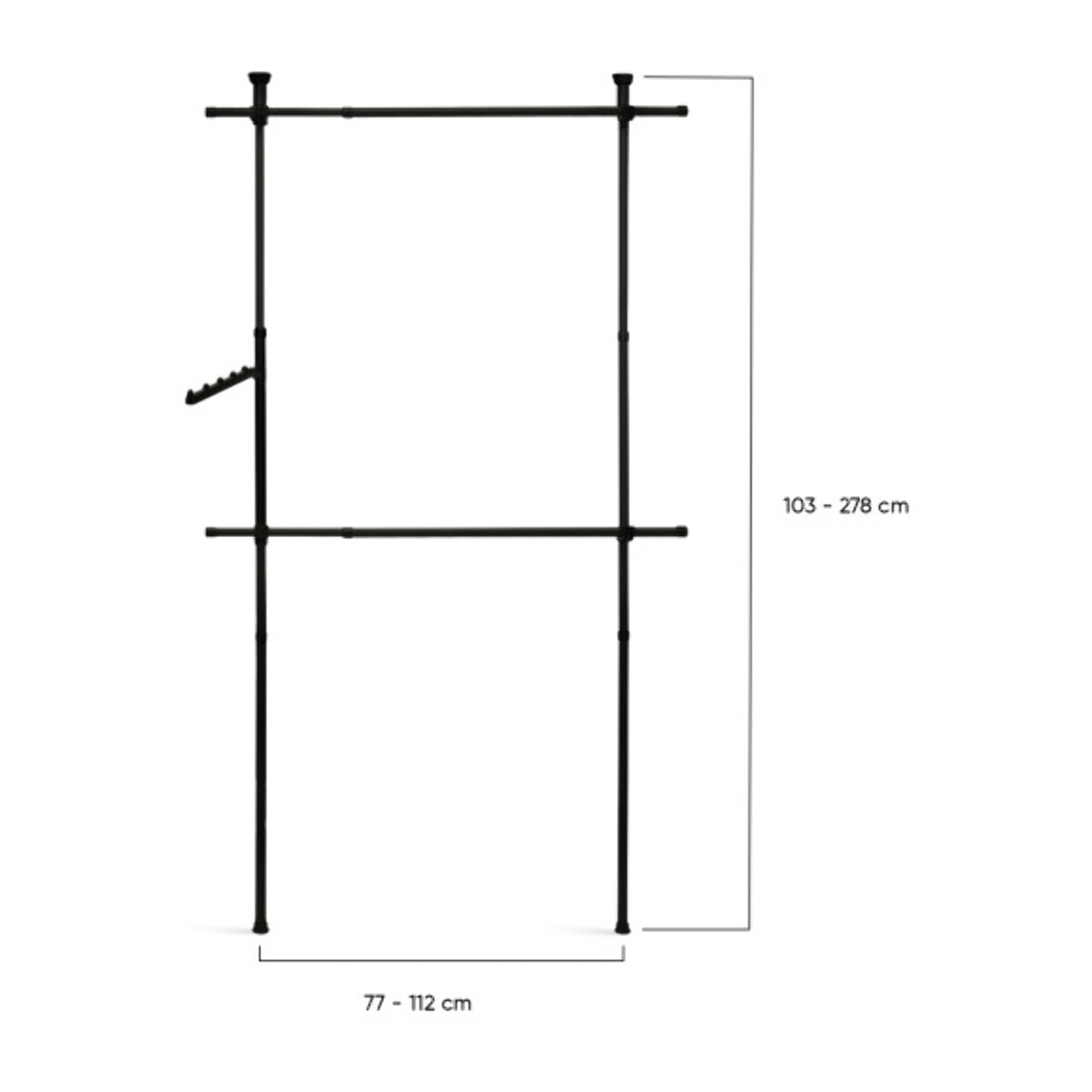 Penderie télescopique H278cm