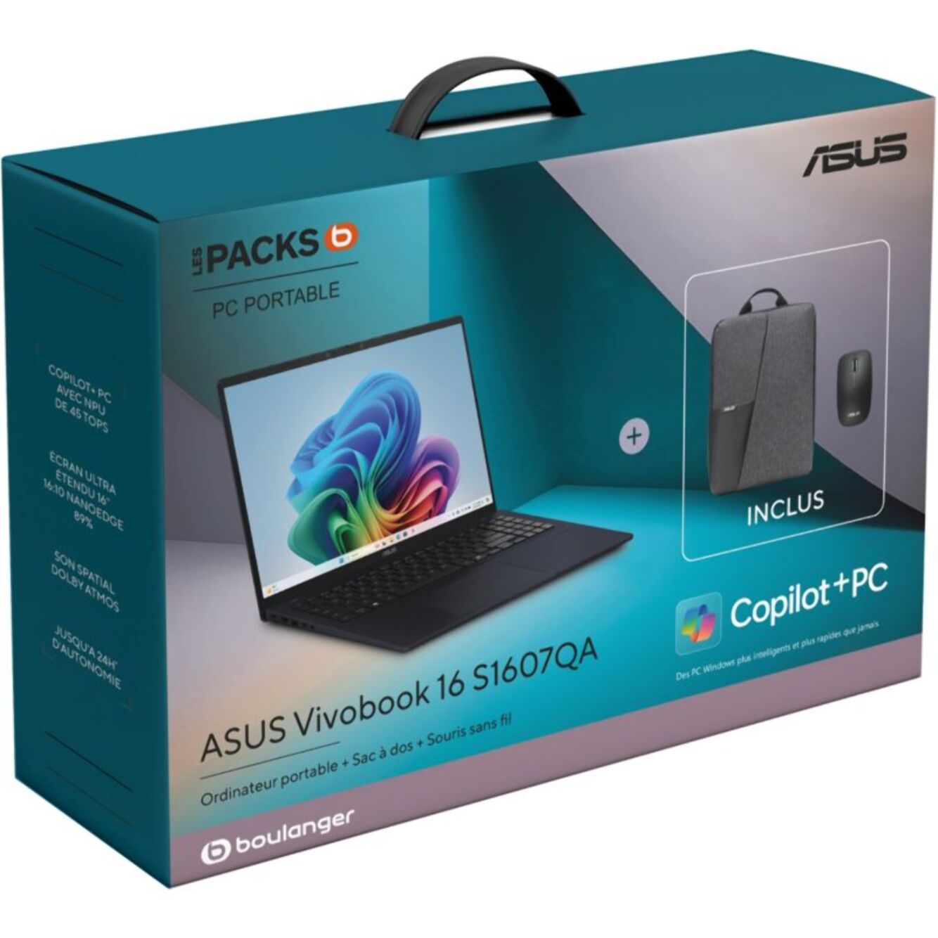 Ordinateur portable ASUS Pack Vivobook S1607QAMB107W Copilot+PC