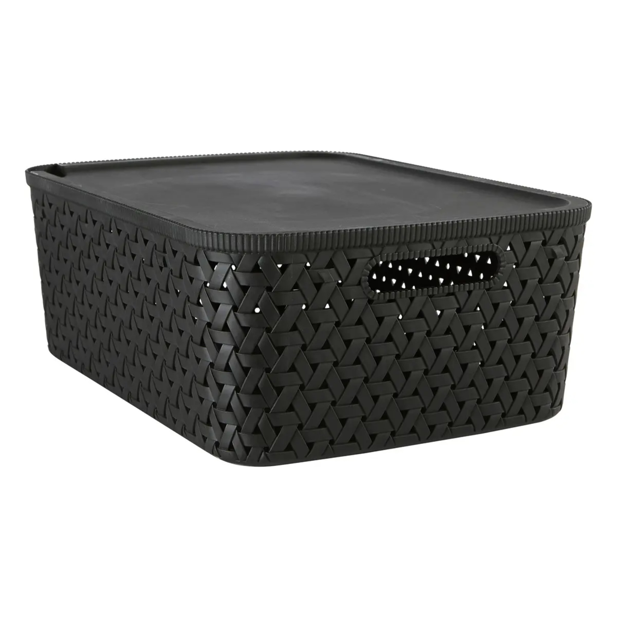 Panier "Tressy" en plastique noir 15L