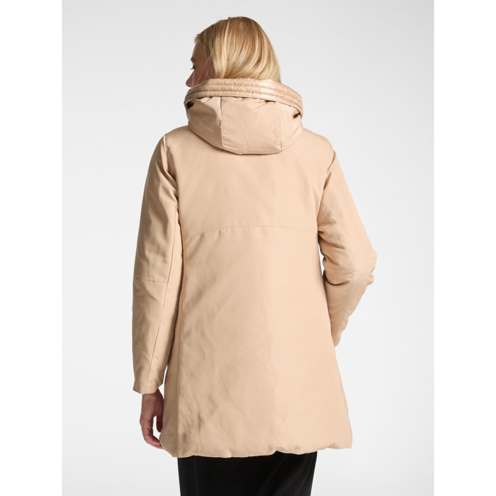 Elena Mirò - Parka de nailon reps impermeable - Beige