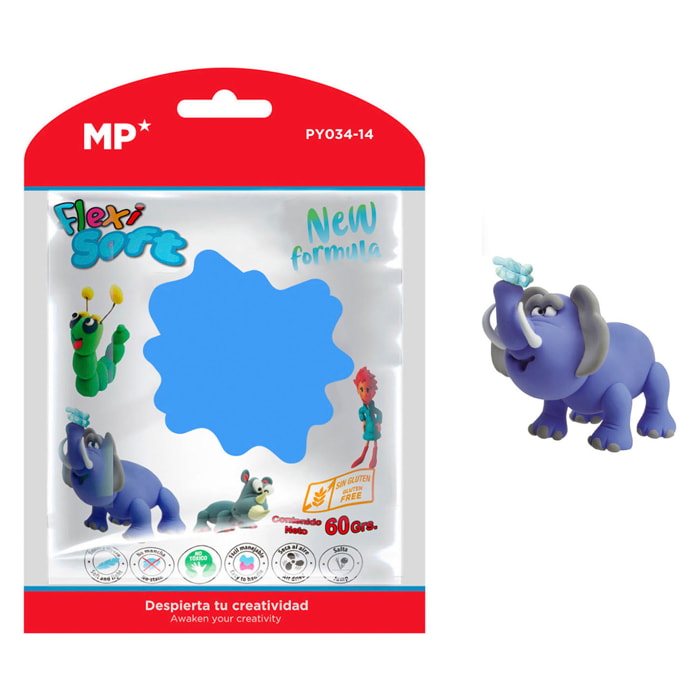 PACK 12 Uds. PASTA DE MODELAR 60 g AZUL MAR