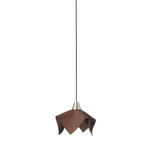 FAUNA Suspension LED en cuir marron