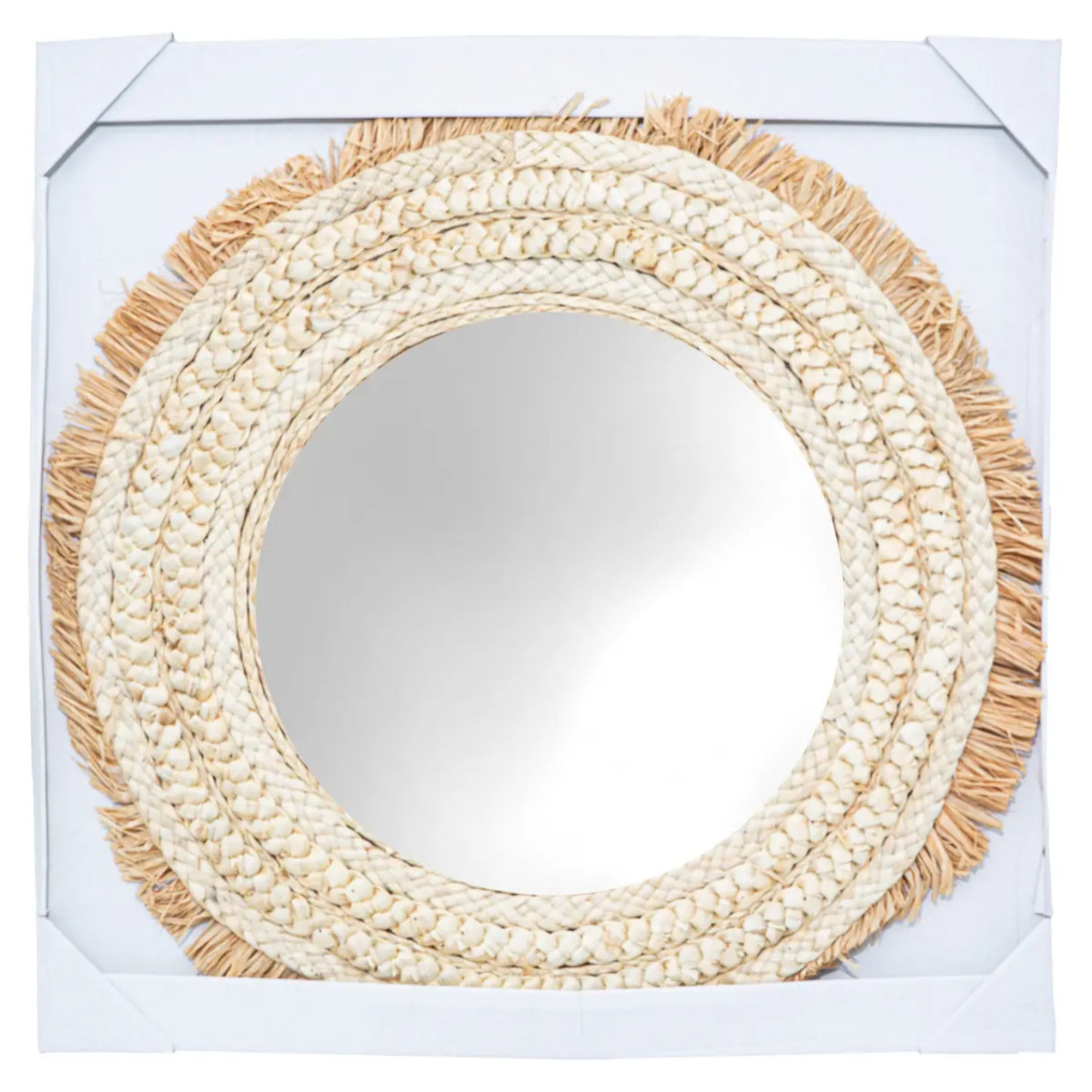 Miroir tressé "Célia" raphia D68cm