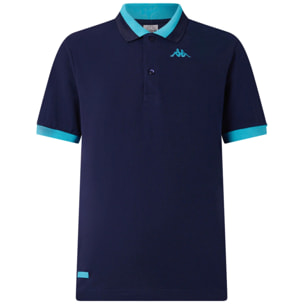 Polo Shirts Kappa Uomo Logo Neon Blu
