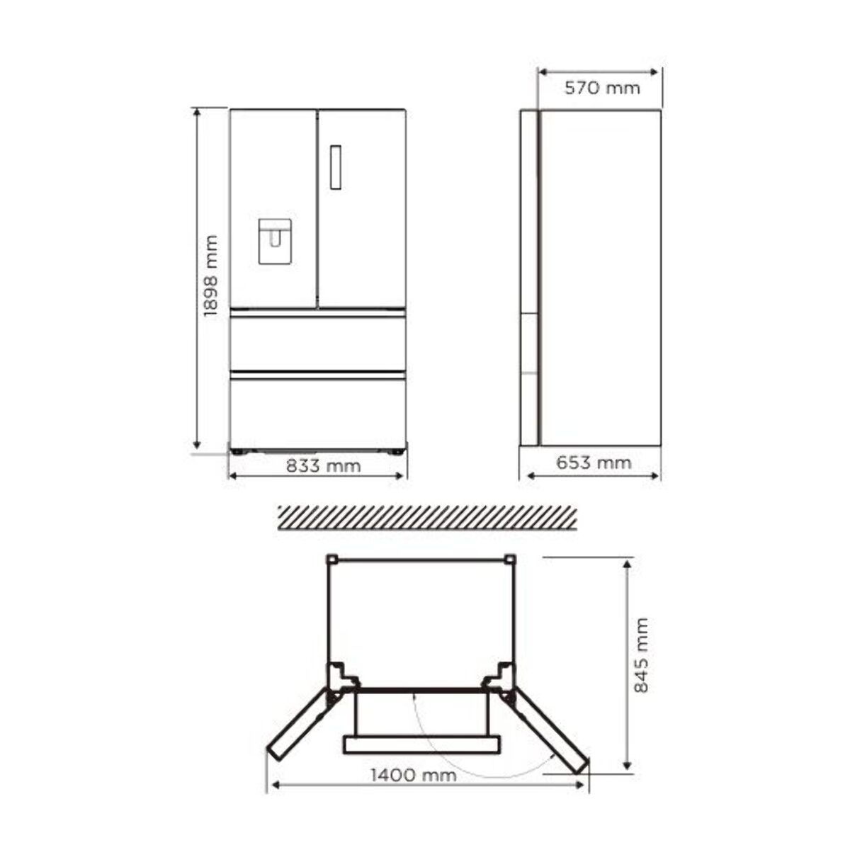 Réfrigérateur multi portes ESSENTIELB ERMVDE190-85min1