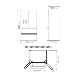Réfrigérateur multi portes ESSENTIELB ERMVDE190-85min1