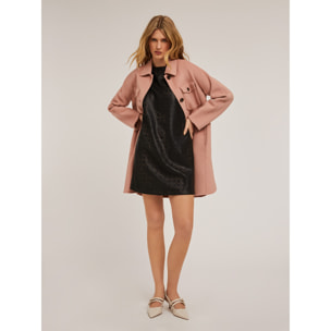 Motivi - Vestito a tubino traforato in tessuto spalmato - Nero