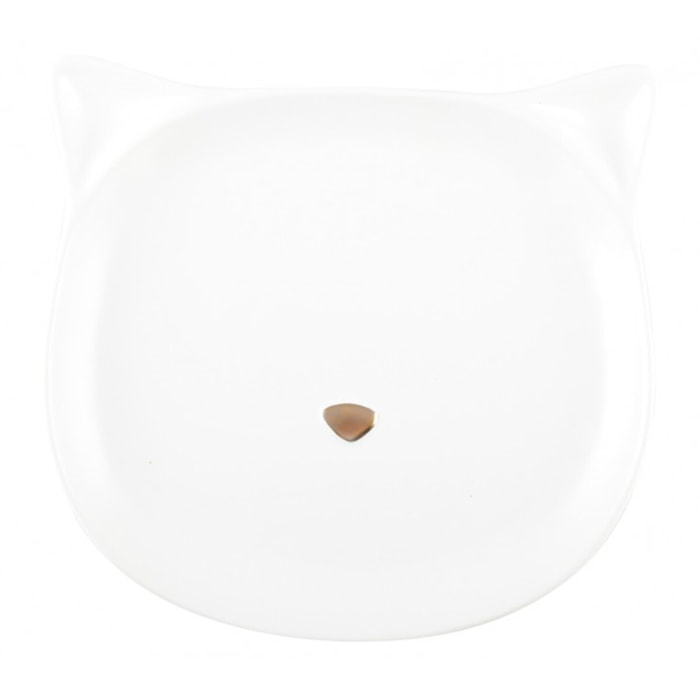 Assiette plate chat nez dore