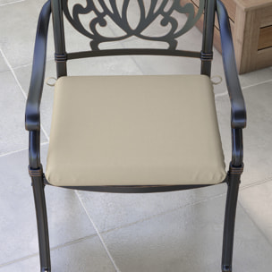 Conjunto de Cojines para Sillas de Comedor 47x47x7 cm Juego de 4 Piezas Cojines para Sillas de Jardín Impermeable y Protección UV 50+ para Interior y Exterior Beige
