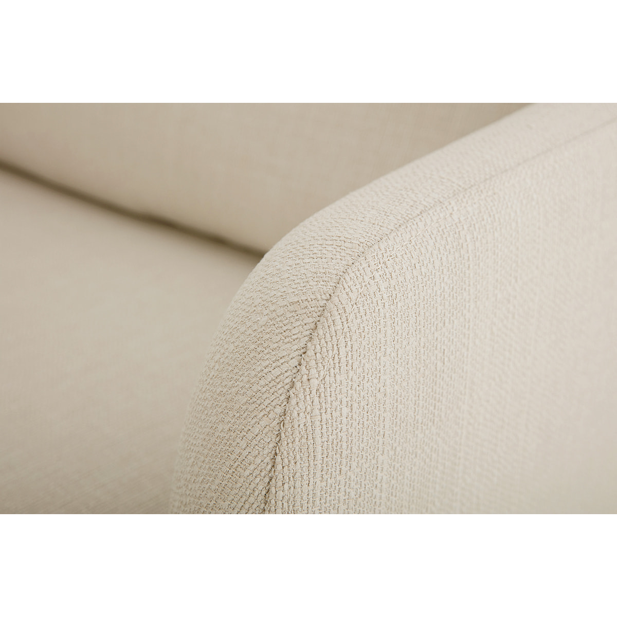 Canapé scandinave 3 places en tissu beige et bois clair HOBART