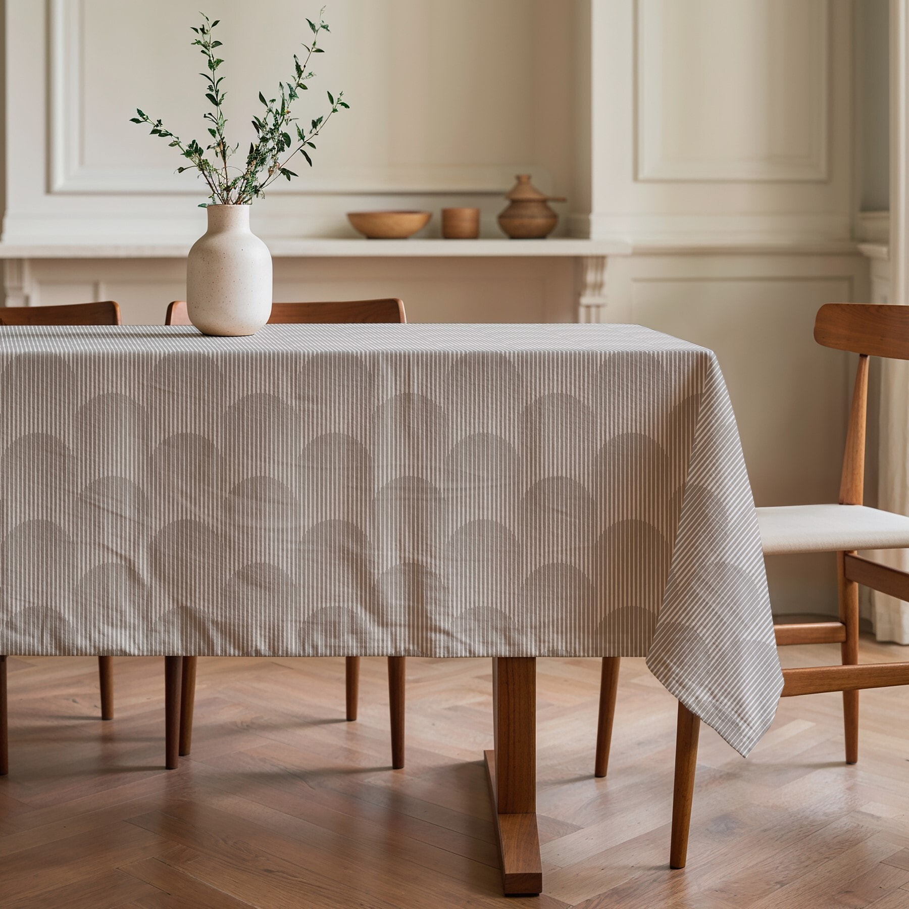 Nappe imprimée anti-tâches AMARA BEIGE