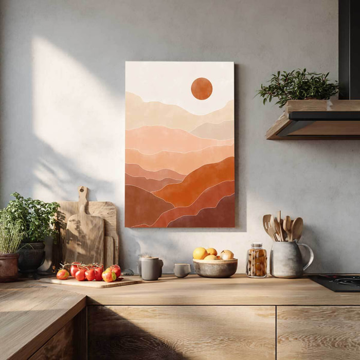 Tableau Désert Sun abstrait terracotta Tableau alu Dibond