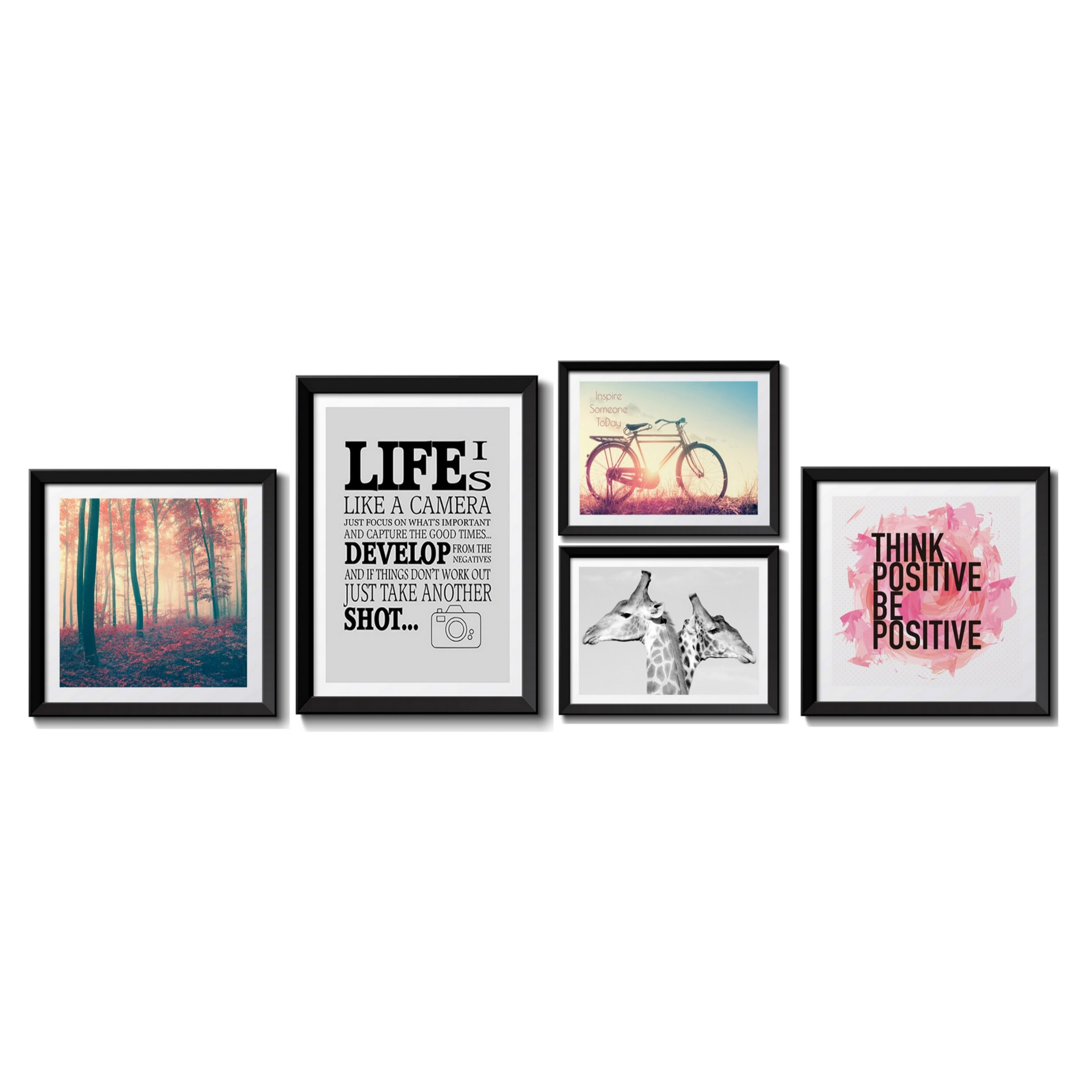 Composition décorative Tomasucci LIFE, en MDF et PVC, noir, 40 × 2,5 × 40 cm