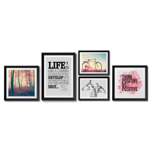 Composition décorative Tomasucci LIFE, en MDF et PVC, noir, 40 × 2,5 × 40 cm