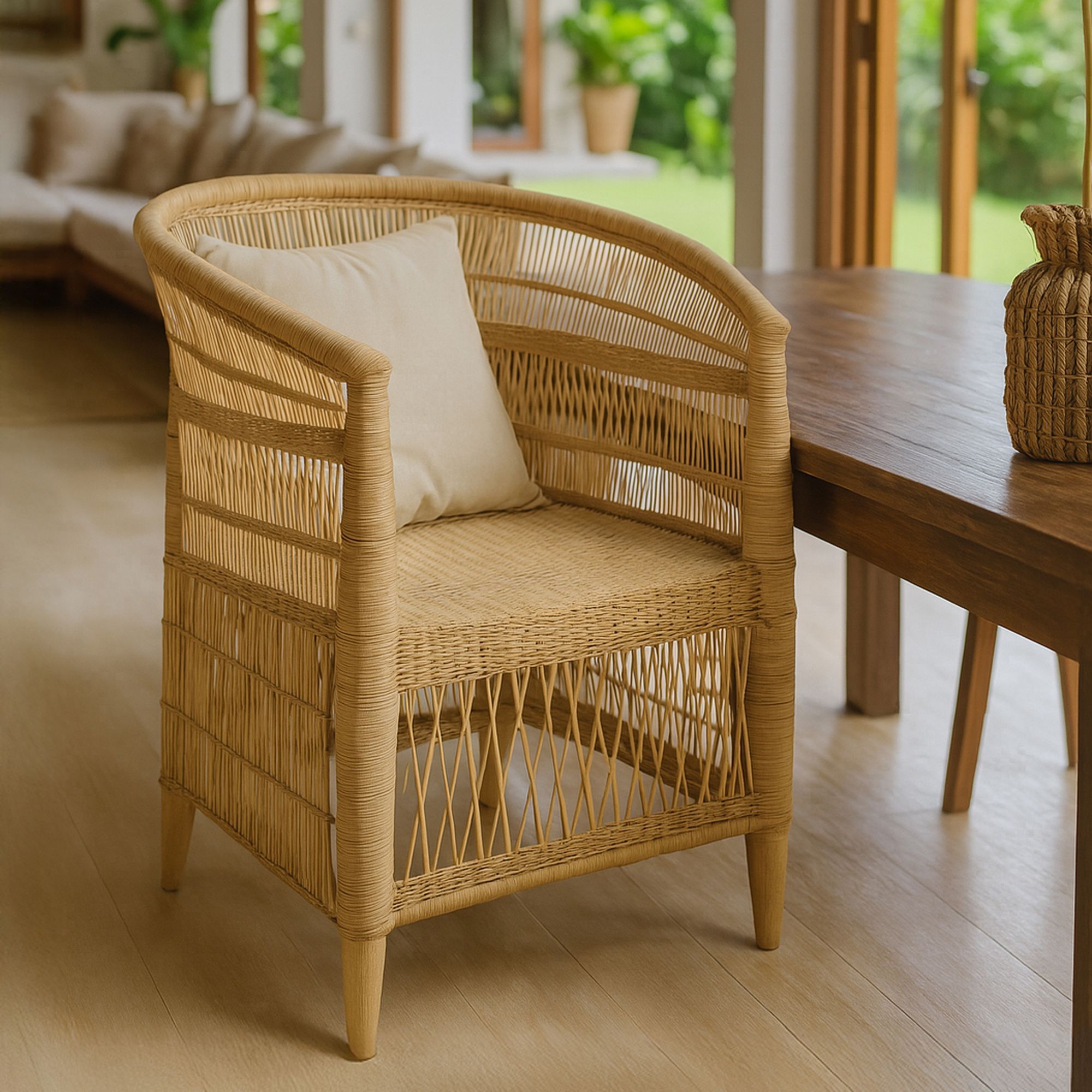 Fauteuil traditionnel du Malawi en rotin ZOMBA