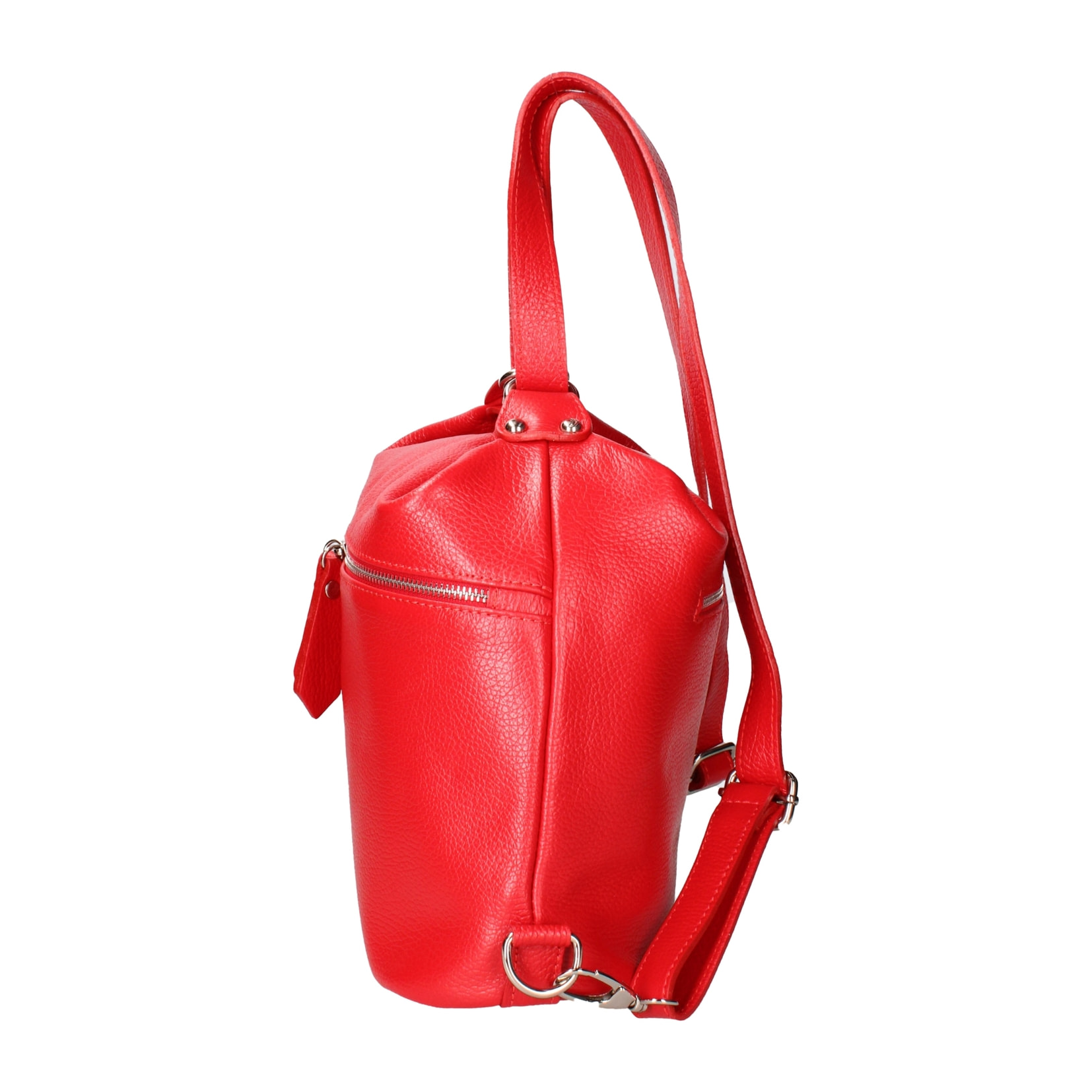 Borsa a spalla convertibile in zaino Bianca da donna In Vera pelle Made in Italy 30x26x9 cm