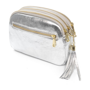 Aliminusa bolso bandolera Mujer. Piel auténtica Gamuza Lacada.