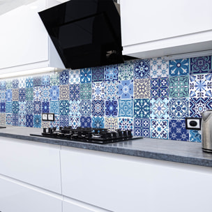 Stickers muraux - Sticker Mural Carrelage adhésif Cuisine Salle de Bain - 24 STICKERS CARRELAGES AZULEJOS SACRANIO