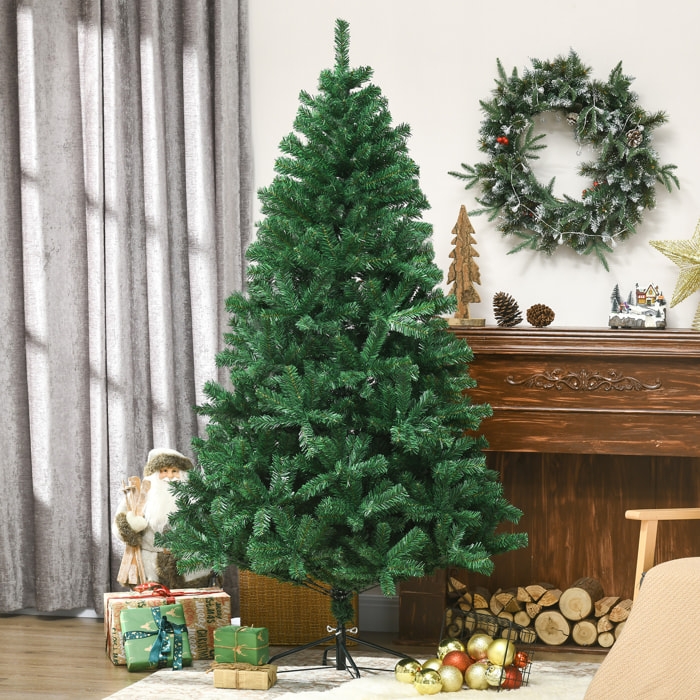 árbol de Navidad con 1492 Ramas de PVC Metal PE 180cm Verde