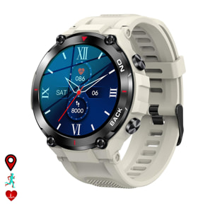 Smartwatch K37 con batteria da 480mAh a lunga durata. Monitoraggio cardiaco e O2. Notifiche dell'app.