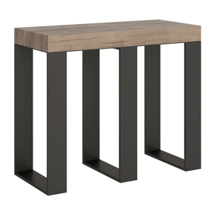 Console extensible 90x40/196 cm Sintesi Small Chêne Nature cadre Anthracite