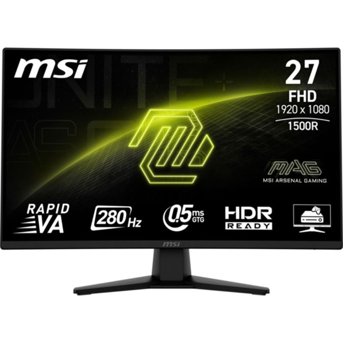 Ecran PC Gamer MSI MAG 274CXF 27" Incurvé 1500R Full HD 280Hz Fast VA HDR10 Adaptive-Sync