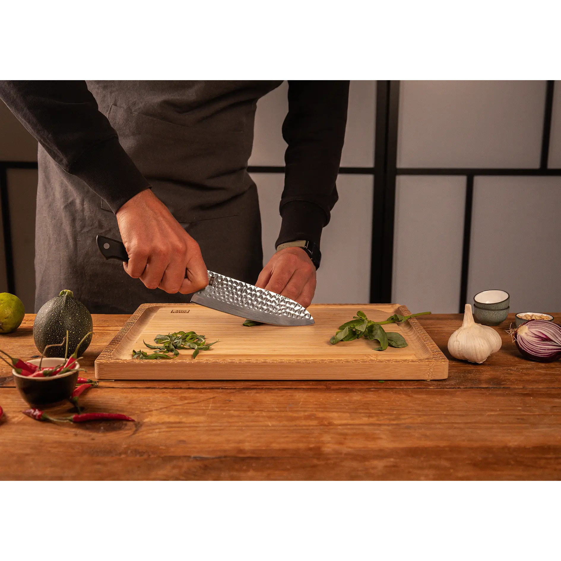 Cuchillo Santoku 160 mm - Colección Hashi Tsuchime