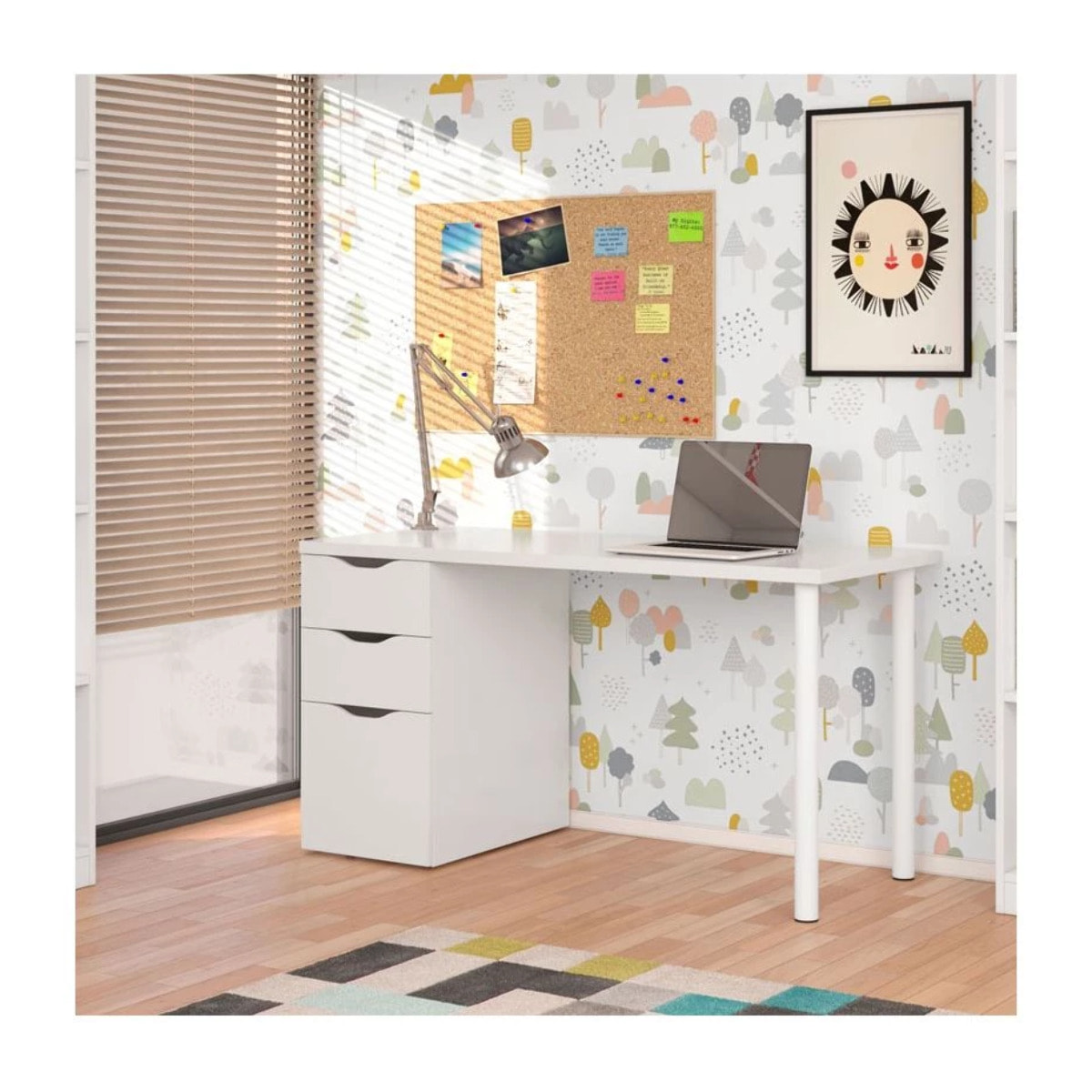 Mesa de escritorio Athena Blanco Artik (Blanco Mate)