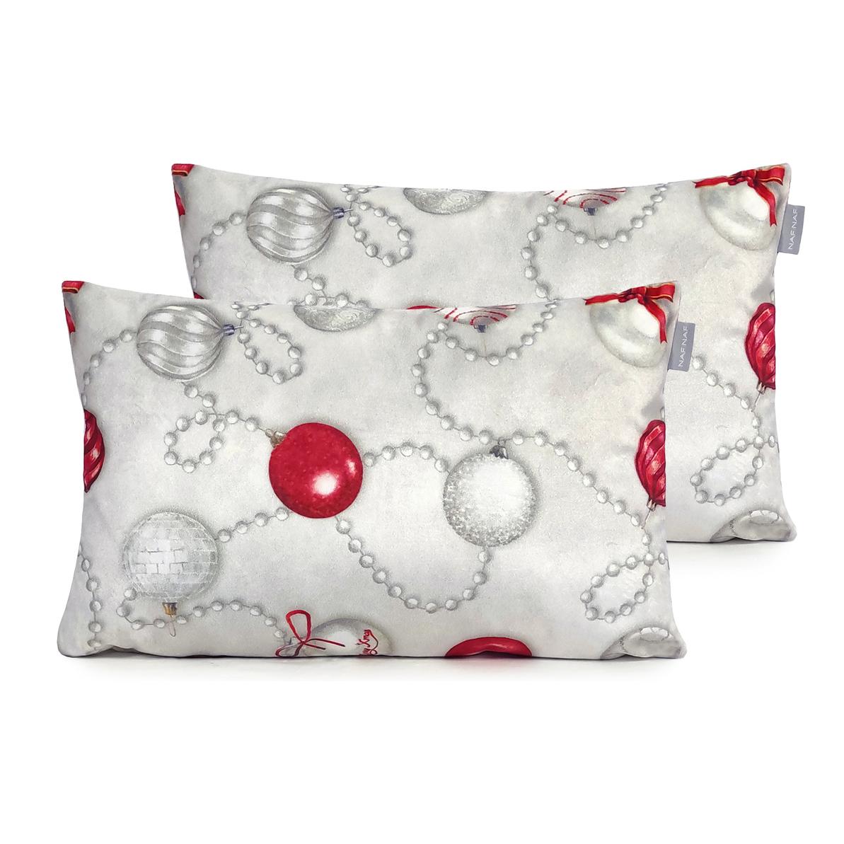 Lot de 2 housses de coussin en velour de NOÃ‹L XMAS DAYS 30x50 cm (2)