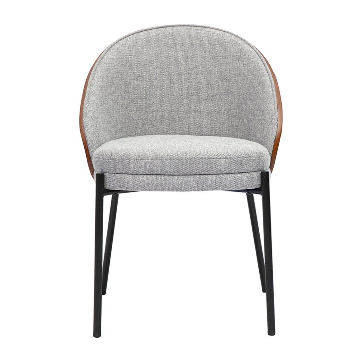 Chaises en tissu effet velours texturé gris, bois foncé et métal (lot de 2) TUCSON