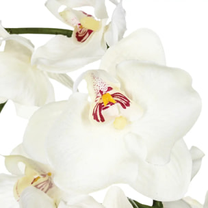 Composition d'orchidées artificielles vase céramique H46cm