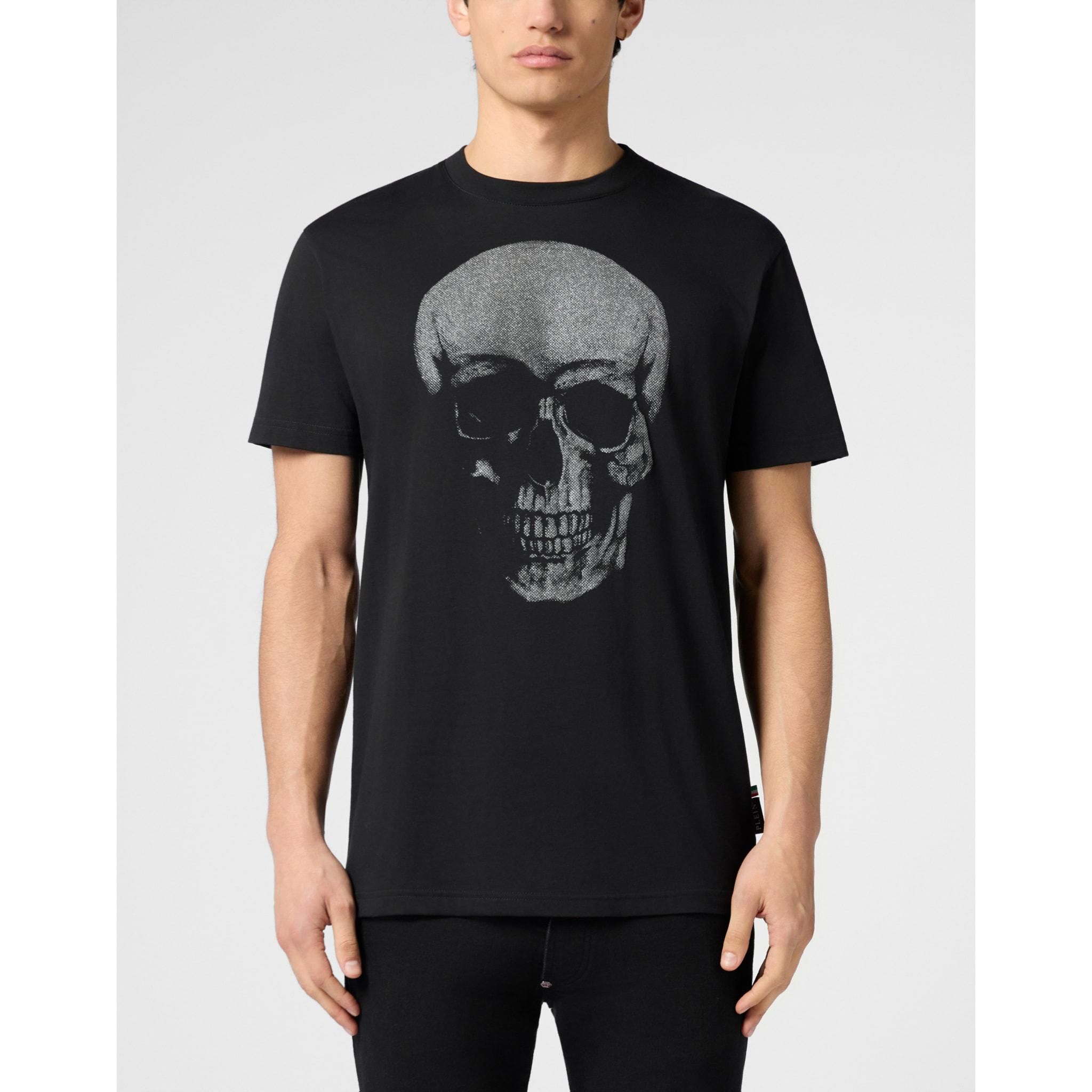 PHILIPP PLEIN Round Neck T-Shirt Glitter Skull