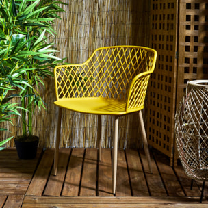 Fauteuil Exterieur Malaga Jaune - Lot De 4