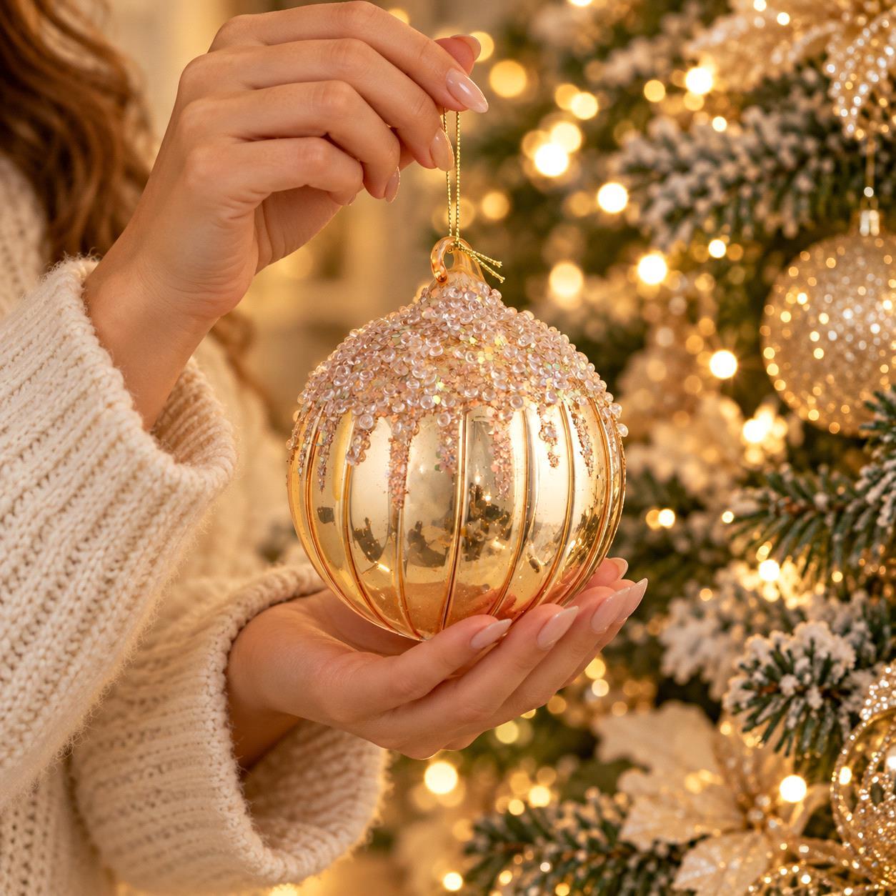 Sfera con cristalli - Pezzi 8 - ORO - Bianchi Dino SpA